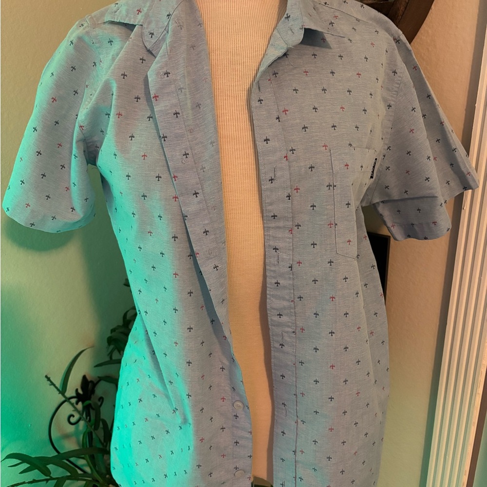 Men's (LOKAI) Surf Co Light Blue Patterned Shirt